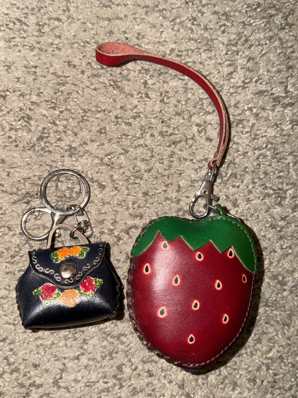 Handmade Leather wristlet and keychain